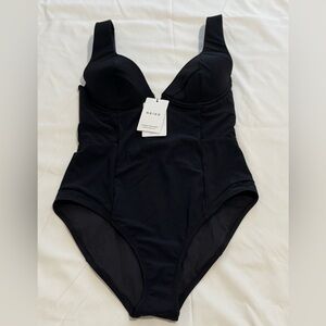 Reiss Tally Black One Piece Swimsuit